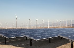 Wind turbines, solar panels